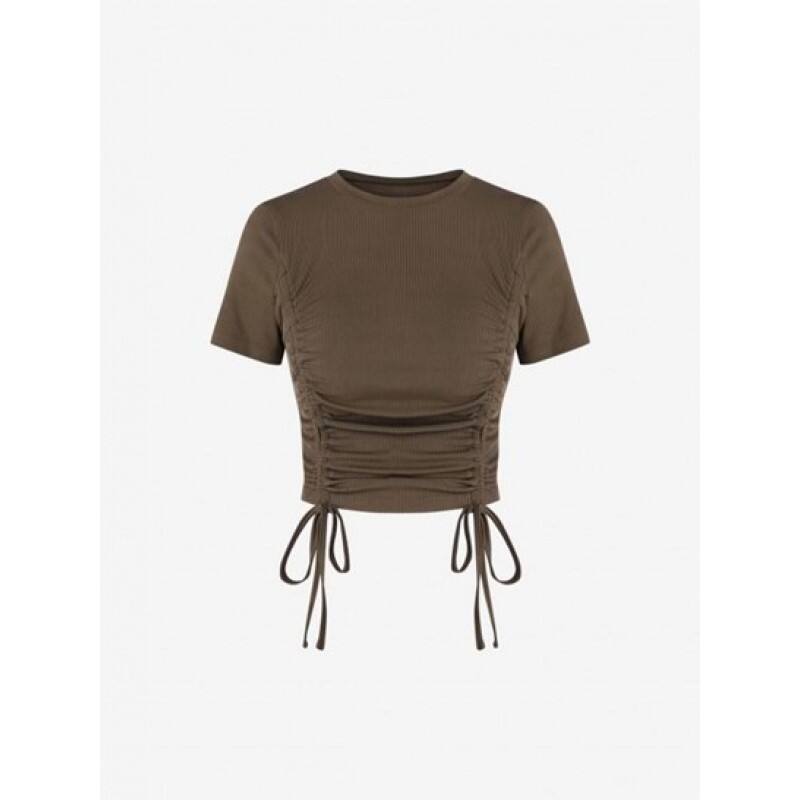 Ribbed Cinched Baby Tee EV2798