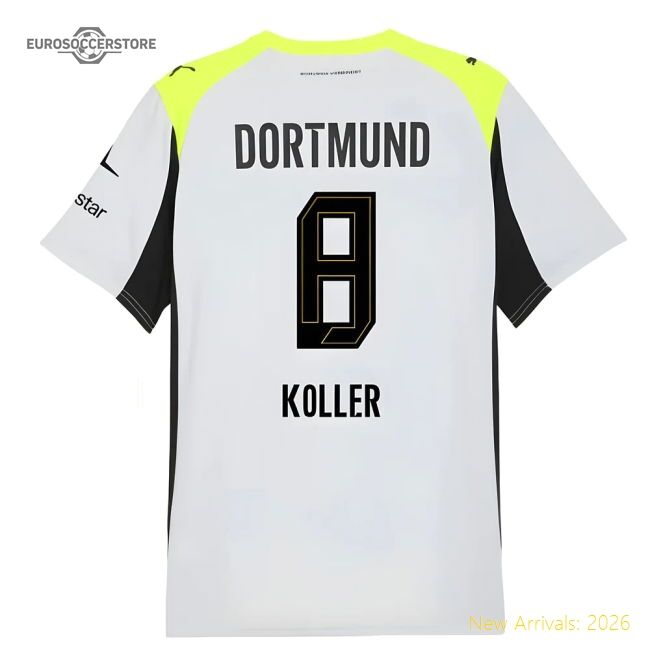 Official 2025-2026 Borussia Dortmund Away Shirt (Koller 8)