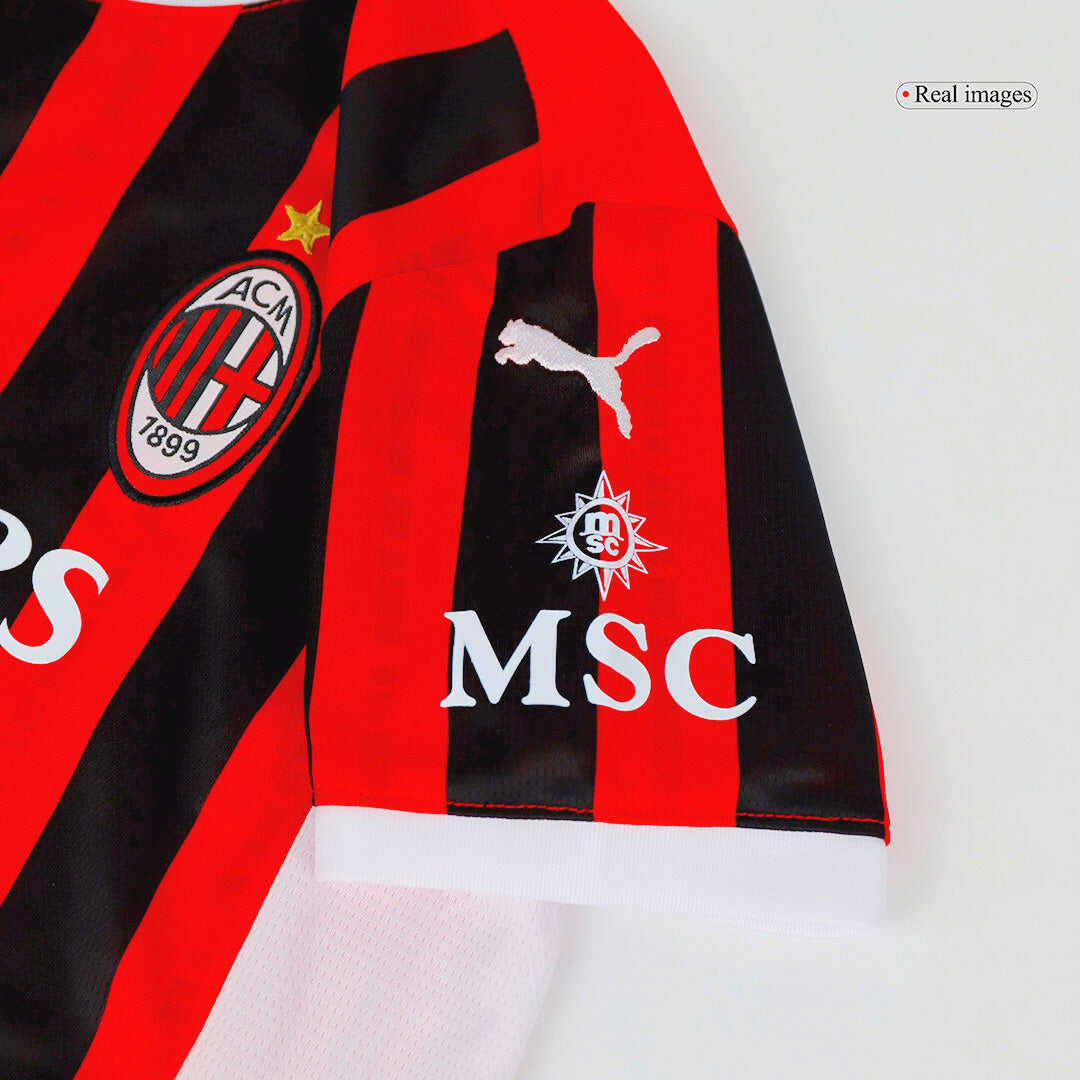 Kid's AC Milan Home Soccer Jersey Kit(Jersey+Shorts) 2024/25Authentic