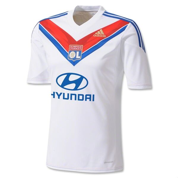 13-14 Olympique Lyonnais 9 Lisandro Home White Jersey Shirt -