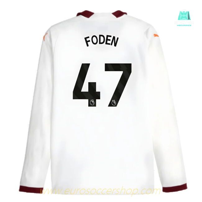 2023-2024 Man City Long Sleeve Away Shirt (FODEN 47)