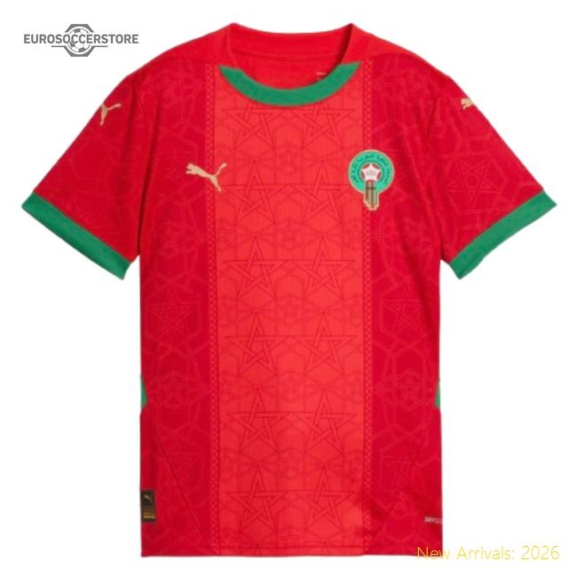 Morocco Kids 20242025 Home Pro Jersey Sleek Climalite Athletic
