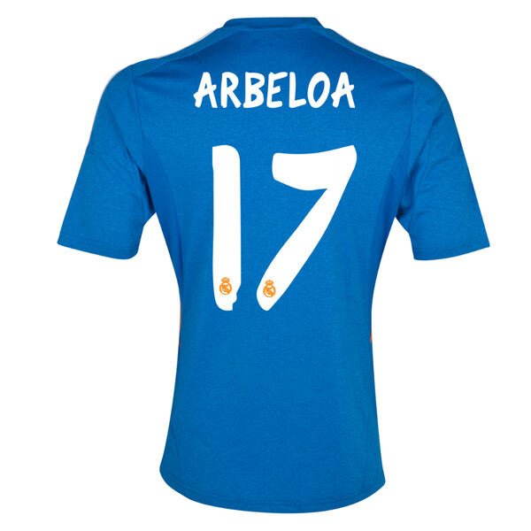 13-14 Real Madrid 17 Arbeloa Away Blue Soccer Jersey Shirt - Official
