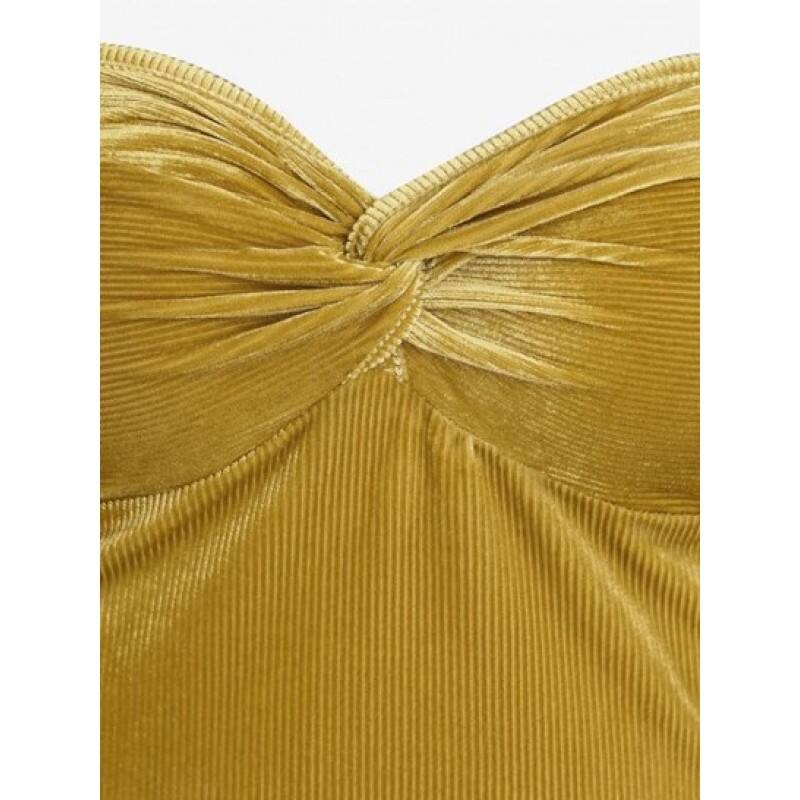 Ribbed Twisted Bandeau Top KT7569
