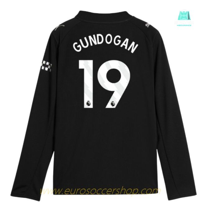 2025-2026 Man City Long Sleeve Away Shirt (Kids) (Gundogan 19)