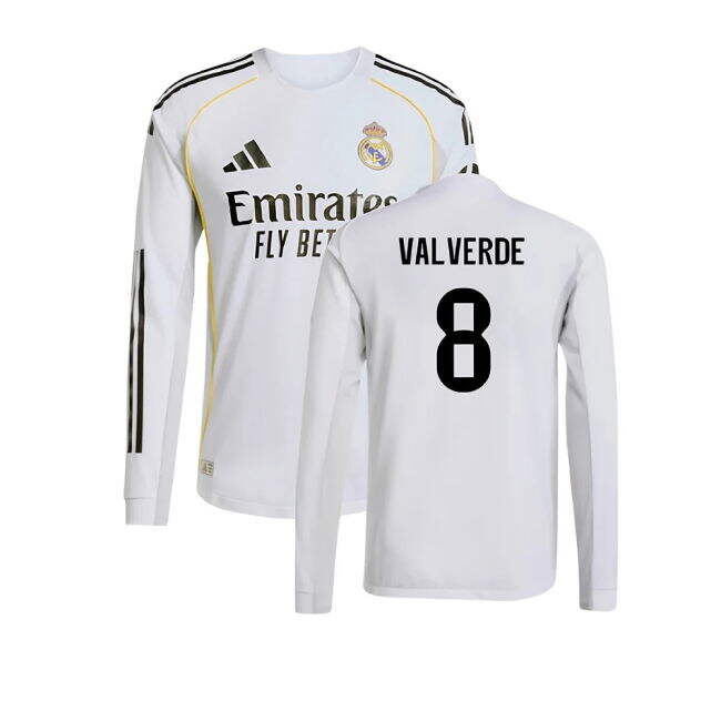 2025-2026 Real Madrid Home Football Shirt (Valverde 8) UV Protection