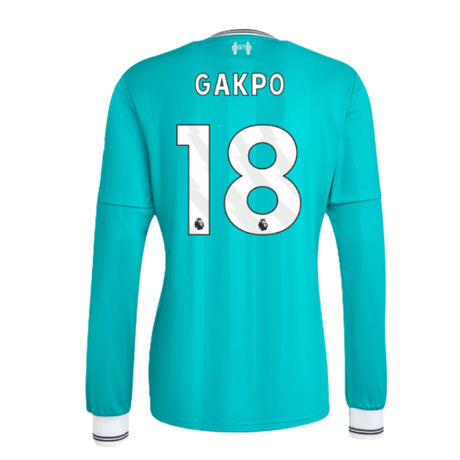 2025-2026 Liverpool Long Sleeve Third Shirt (Gakpo 18) - official s...