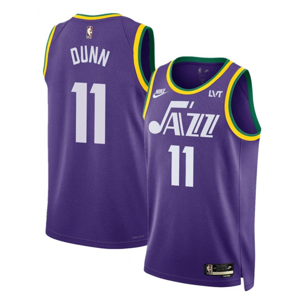 Men's Utah Jazz #11 Kris Dunn Purple 2023 Classic Edition Stitched Basketball Jersey