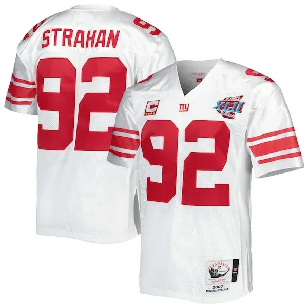 None Michael Strahan  Jersey - White | NFL Player Jersey | NFL Footbal
