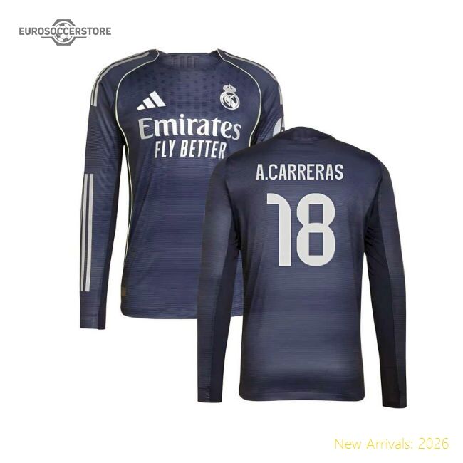 2025-2026 Real Madrid Authentic Long Sleeve Alternate Jersey (acar
