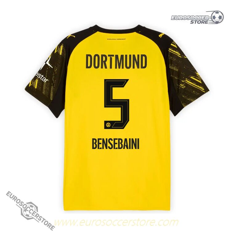 Borussia Dortmund 25-26 Season Home Jersey, BENSEBAINI Number 5