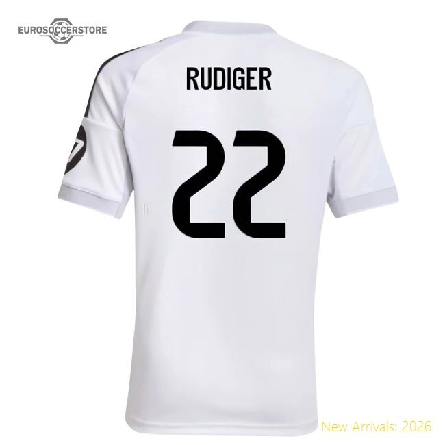 2025-2026 Real Madrid First Jersey (kids) (rudiger 22) - Supporter Edition