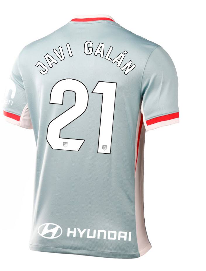 Atletico Madrid 24-25 Laliga Away Jersey featuring JAVI GALÁN 21