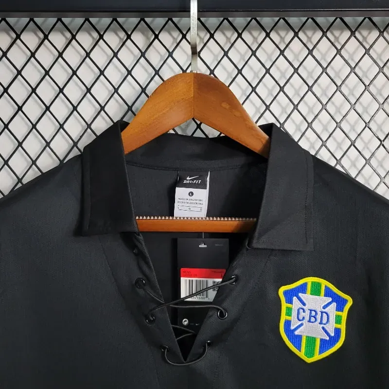 2004 Long Sleeve Brazil Special Edition Black Soccer retro kit