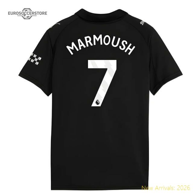 Official 2025-2026 Man City Away Shirt (kids) (marmoush 7) - Premium