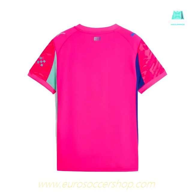 2025-2026 Man City Goalkeeper Home Shirt (Pink) - Kids