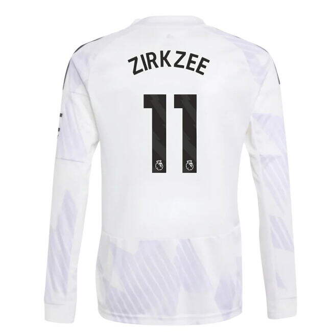 Football Man Utd Long Sleeve Away Shirt Kids Zirkzee #11 Durable M...