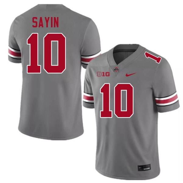 Star Player Men Ohio State Buckeyes #10 Julian Sayin Grey White Jersey