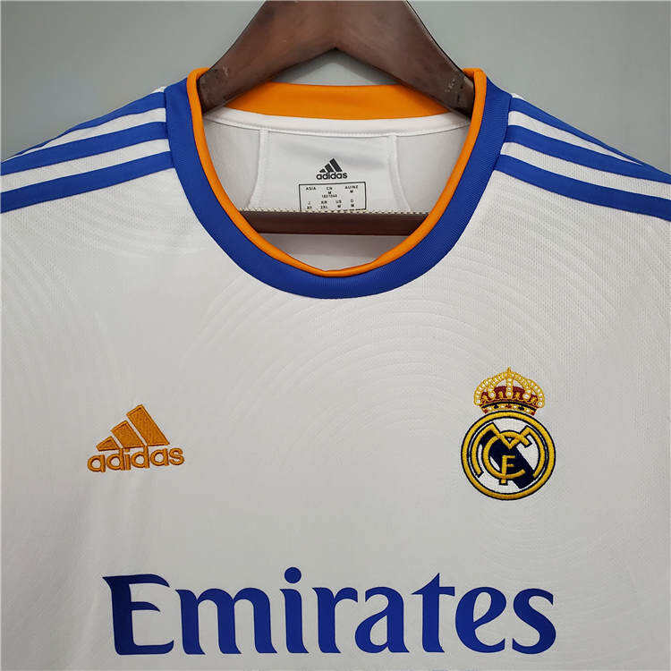 Real Madrid 21-22 Home White Soccer Jersey Football Shirt Long Sleeve