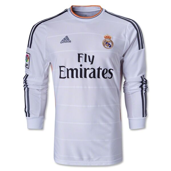Authentic 13-14 Real Madrid 9 BENZEMA Home Long Sleeve Jersey Shirt