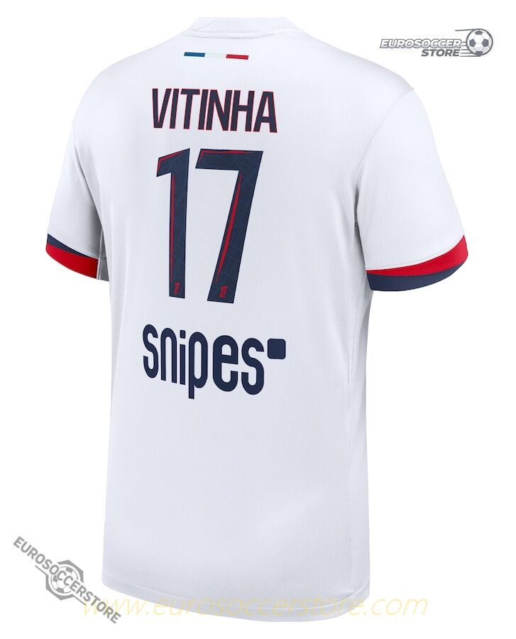 Away Jersey of PSG Featuring Vitinha 17 for the 25-26 Season