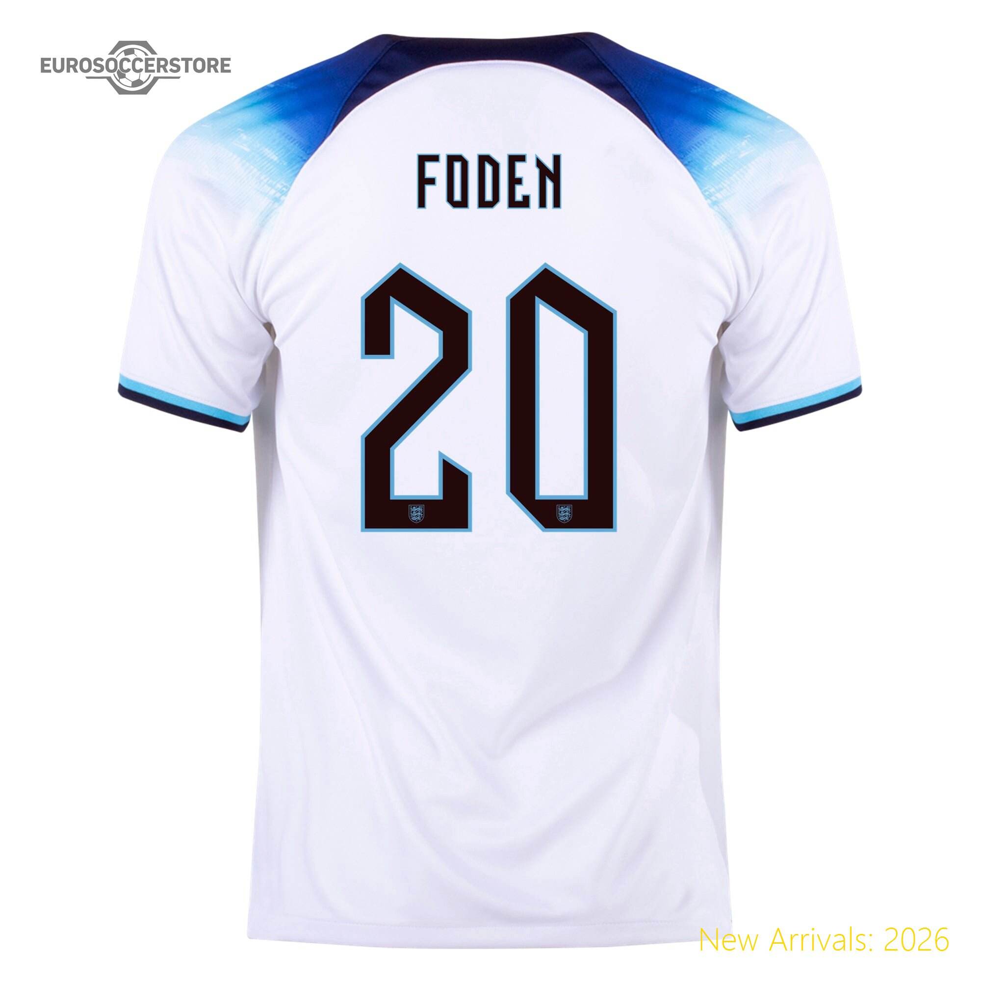 Kids Eng Foden England Home High-quality Home Jersey 2022