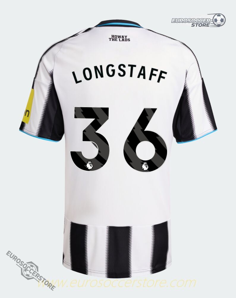 Newcastle United 25-26 Season Home LONGSTAFF Number 36 Jersey