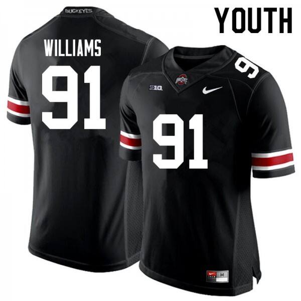 Youth Ohio State Buckeyes #91 Tyleik Williams Youth Black V1e Jersey