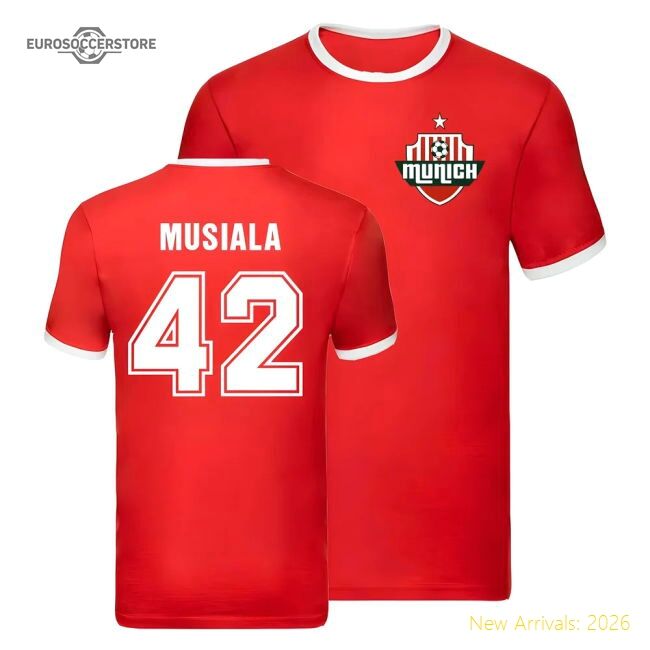 Premium-grade Bayern Munich Ringer T-shirt (jamal Musiala 42)