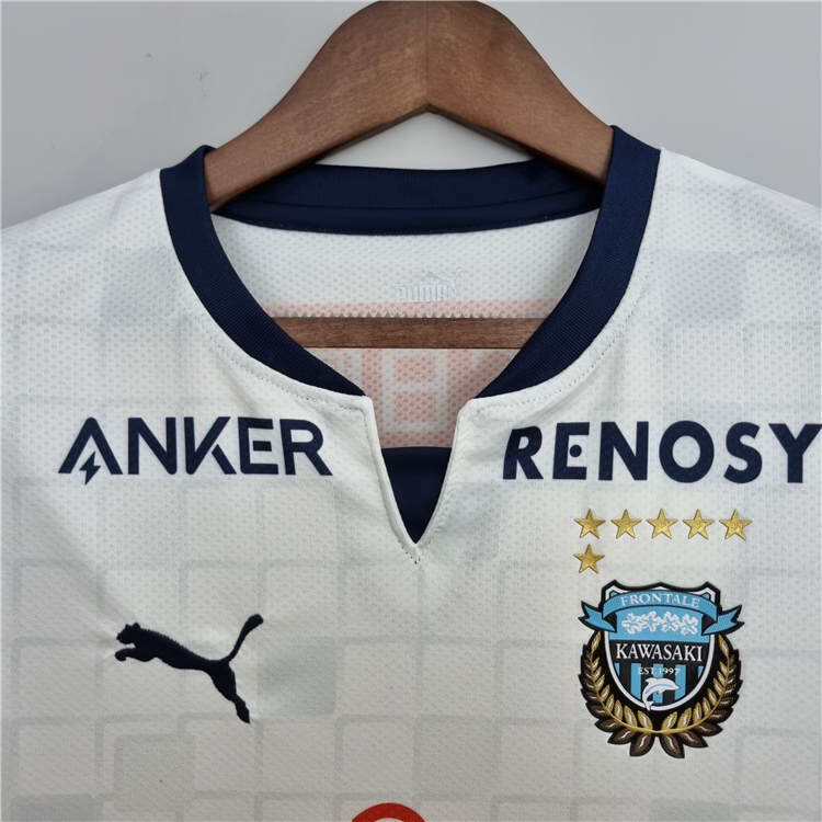 Kawasaki Frontale 2223 Away White Soccer Jersey Football Shirt -
