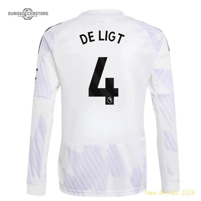 Official 2025-2026 Man Utd Long Sleeve Away Shirt (kids) (de Ligt 4