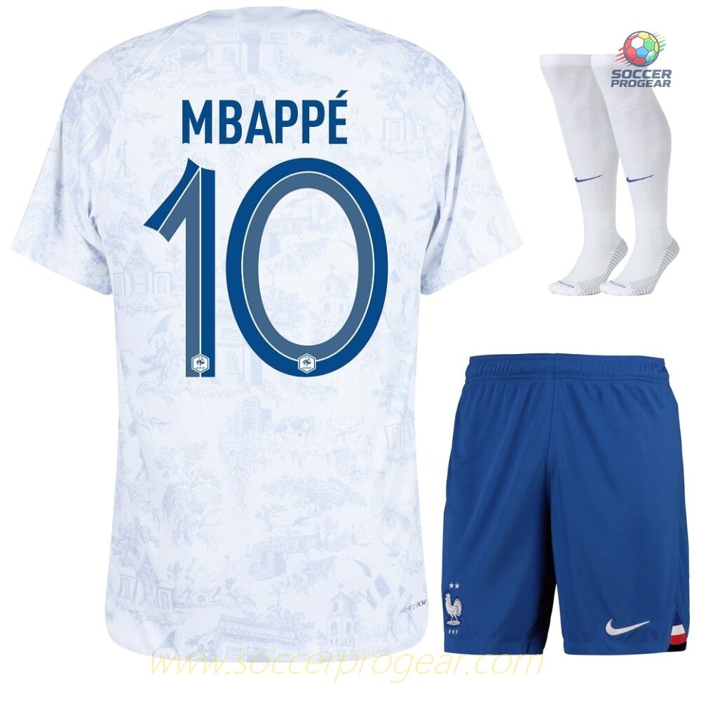 French National Team Away Team Football Jersey 2022 World Cup Mbappe