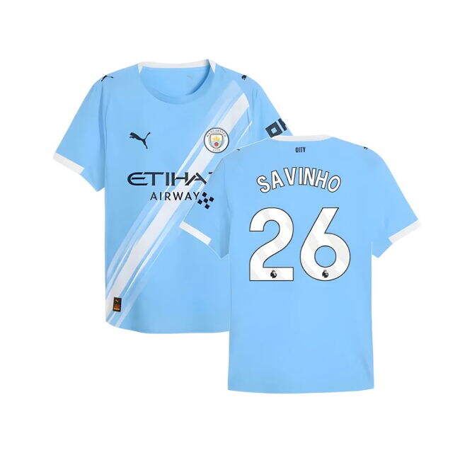 2025-2026 Man City Authentic Home Shirt (Savinho 26) (Limited Edition)