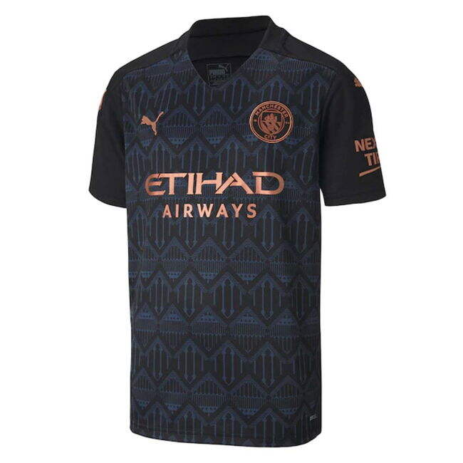 Manchester City 2020-20 Away Football Shirt with Printing M S Kids