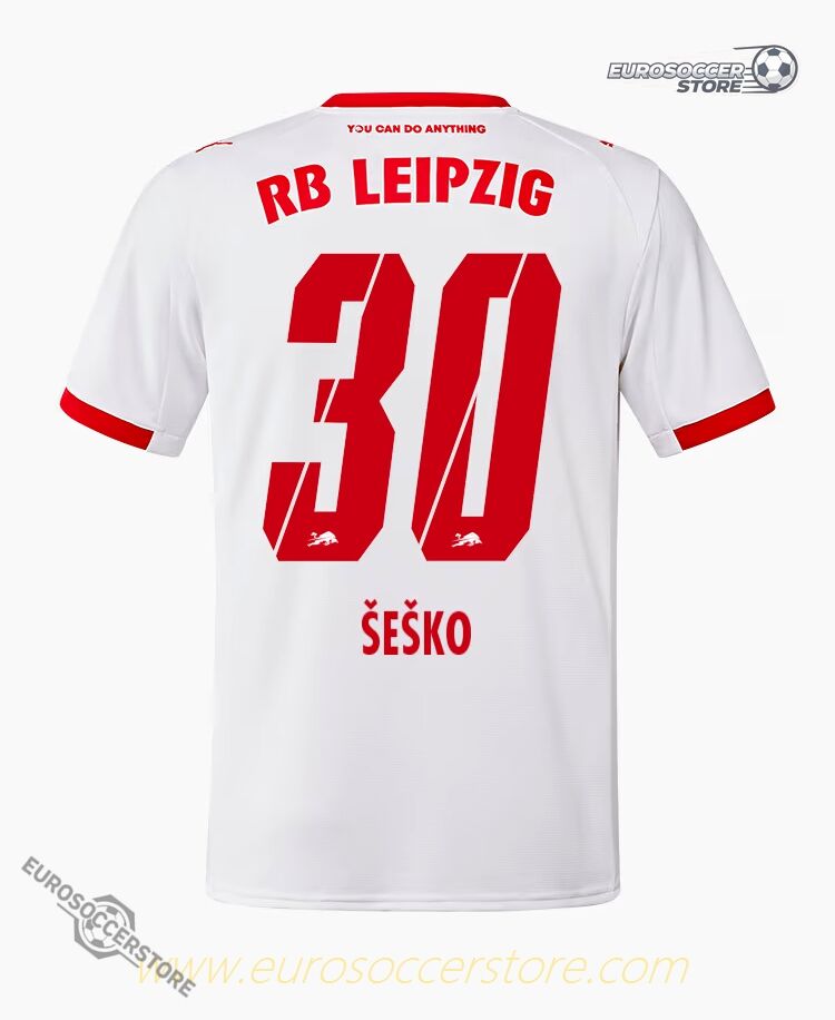 RB Leipzig 25-26 Season Home Jersey, Featuring ŠEŠKO with Number 30