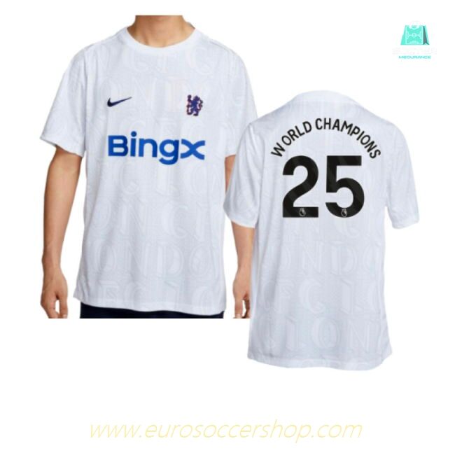 2025-2026 Chelsea Academy Pro Pre-Match Football Top (White) (World Champions 25)