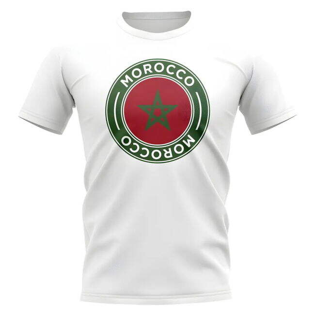 Morocco Football Badge T-Shirt (White)