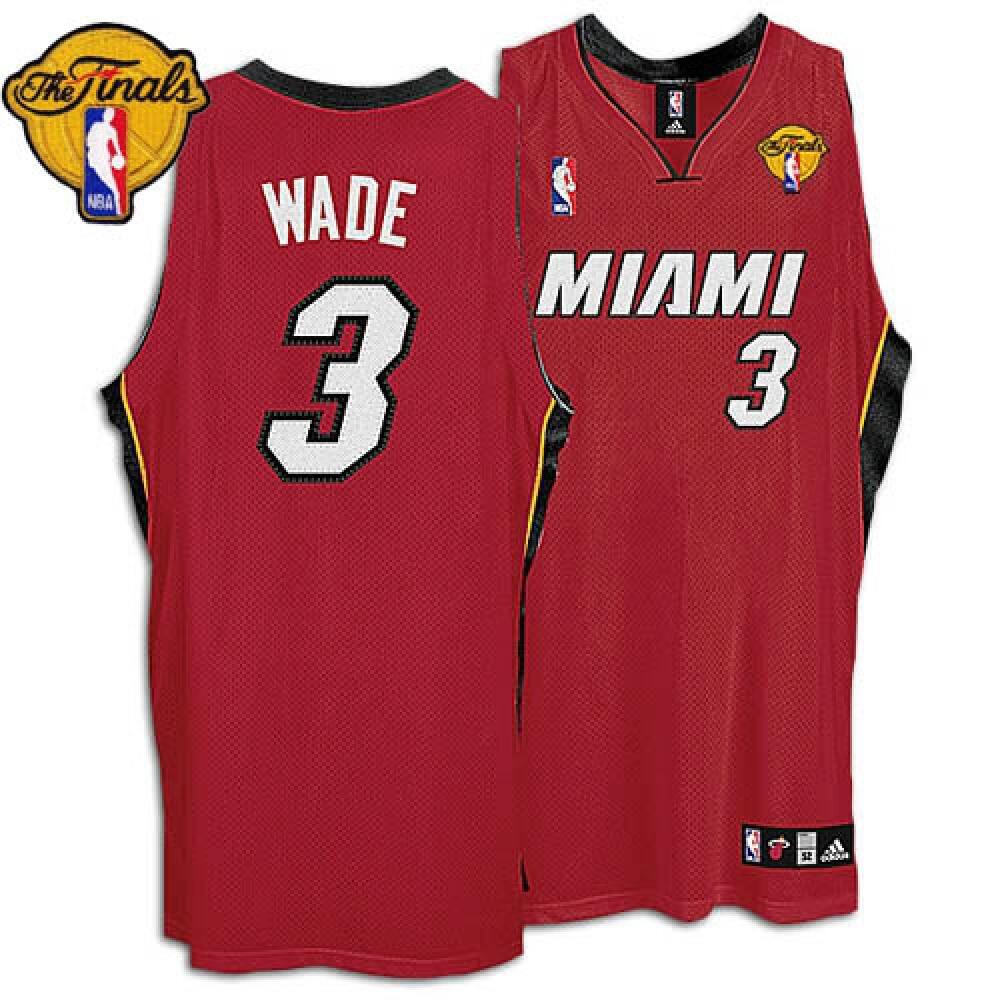 Game Day Vintage Men's Heat #3 Dwyane Red Basketball Jersey
