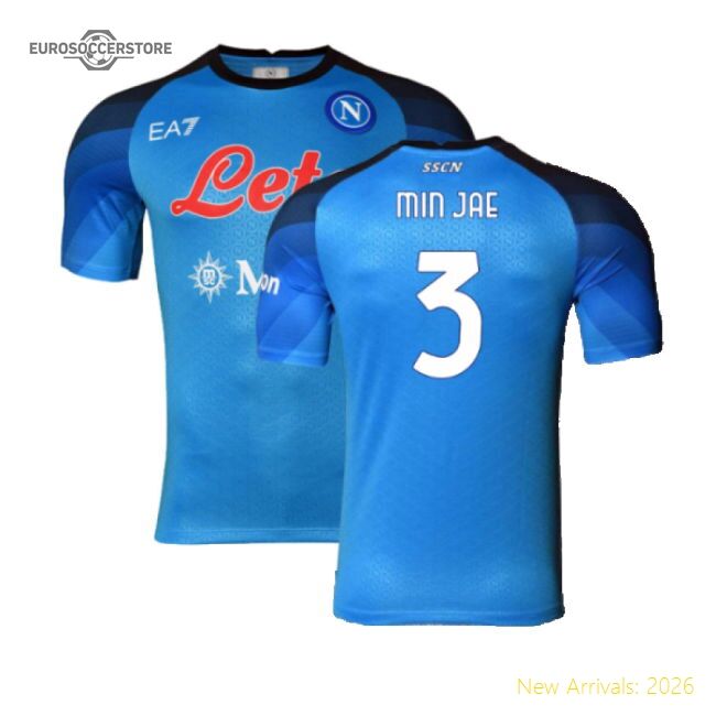 Napoli Fc 2022-23 Player Issue Home Shirt (3xl) (min Jae 3) (excell