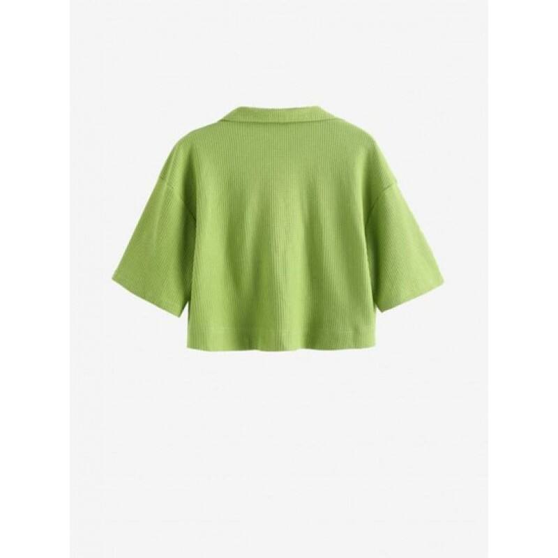 Cropped Textured Shirt With Tiny Cami Top PZ3968