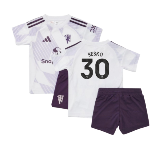 Men's 2025-2026 Man Utd Away Baby Kit (Sesko 30)