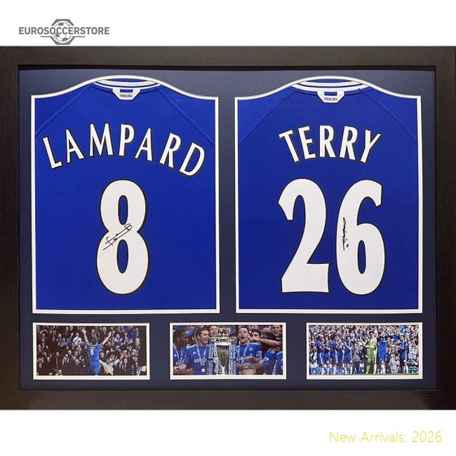 Authentic Chelsea Fc Lampard & Terry Signed Shirts (dual Framed)