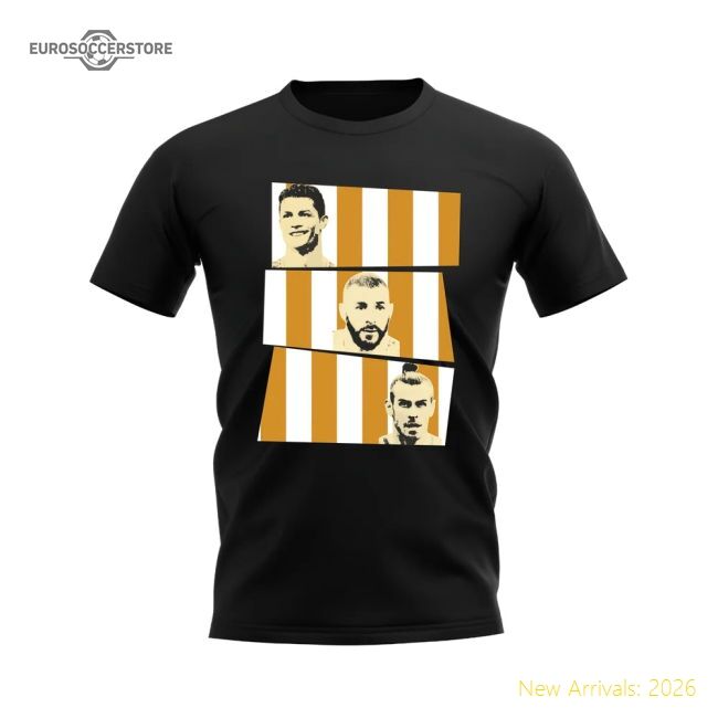 Exceptional Ronaldo Benzema Bale Real Madrid Trio T-shirt (black)
