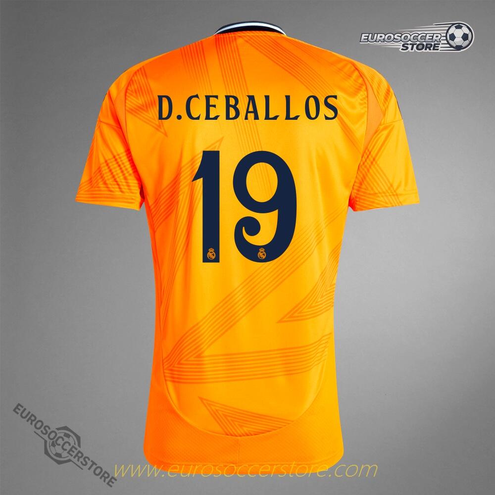 Real Madrid's 24-25 Season Away Jersey Featuring D.CEBALLOS with Number 19