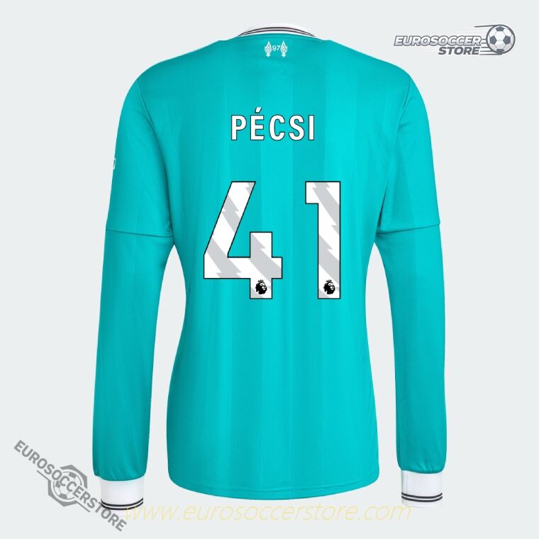 Long Sleeve Version of Liverpool's Third PÉCSI 41 Jersey for the 25-26 Season