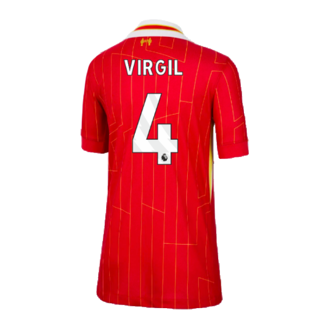 2024-2025 Liverpool Home Shirt (Kids) (Virgil 4) (Match Day)