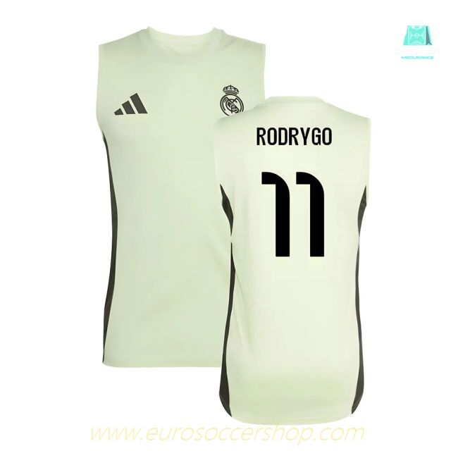 2025-2026 Real Madrid Sleeveless Training Jersey (Almost Lime) (Rodrygo 11)