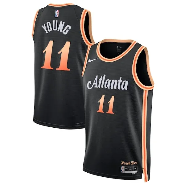 High-Quality Trae Young ATL Swingman Jersey - Black - Licensed Product