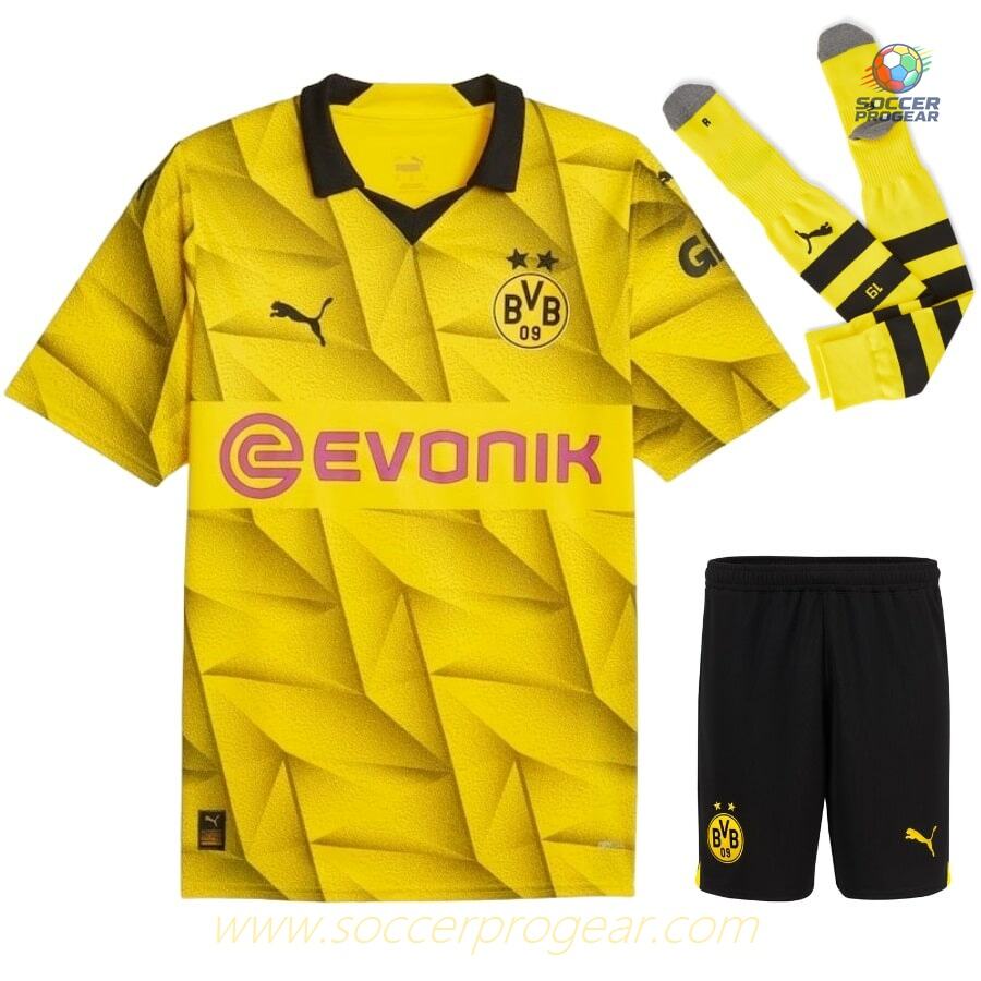 BVB Dortmund LdC Youth Soccer Uniform Football Shirt 2023 2024