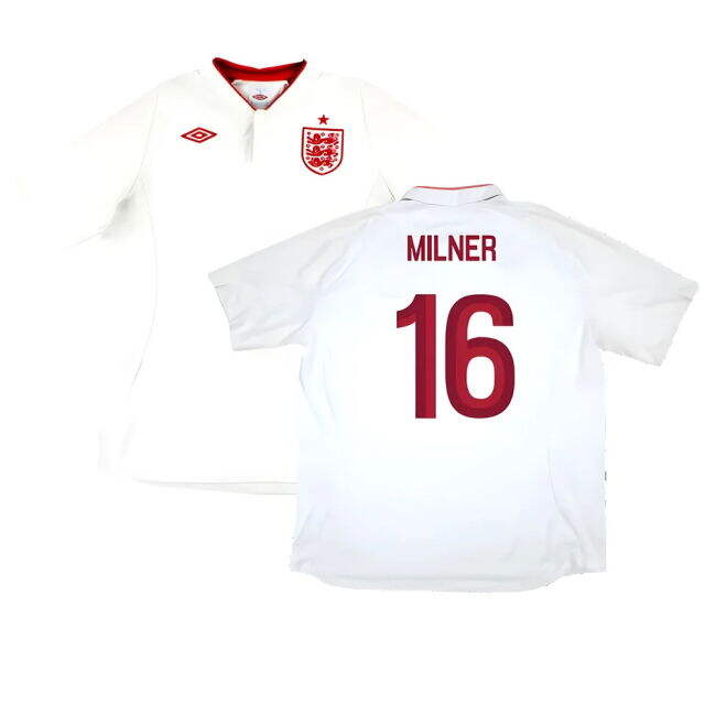 Official Licensed England Home Fan Shirt for Adults (Milner 16)